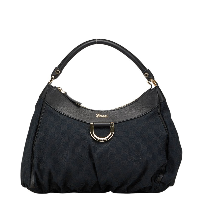 グッチ GGキャンバス アビー ワンショルダーバッグ 189833 ブラック キャンバス レザー レディース GUCCI 【中古】