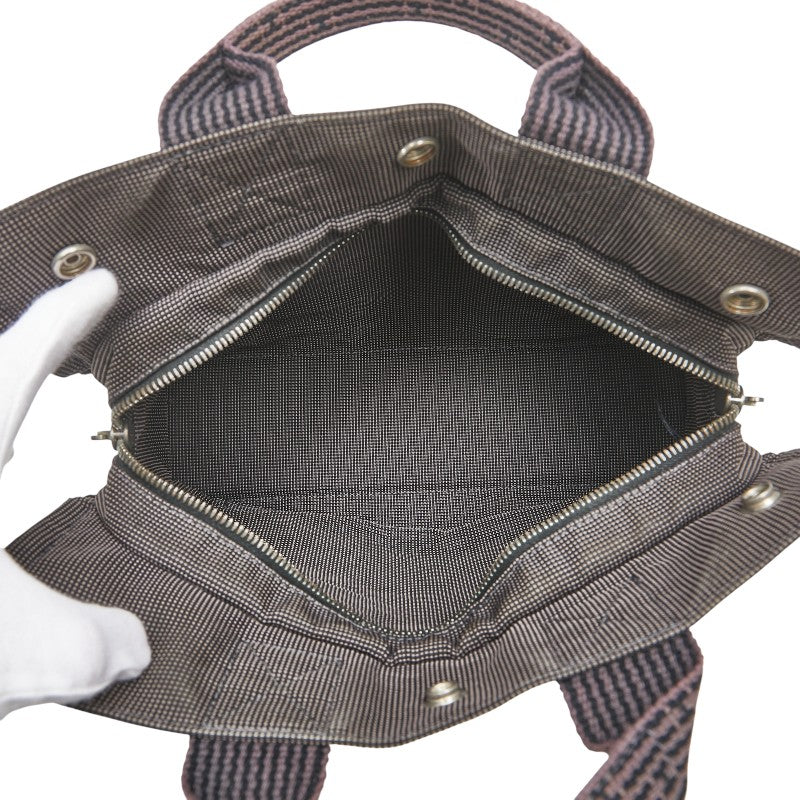 エルメス エールライン トートPM ハンドバッグ トートバッグ グレー ブラック キャンバス レディース HERMES 【中古】