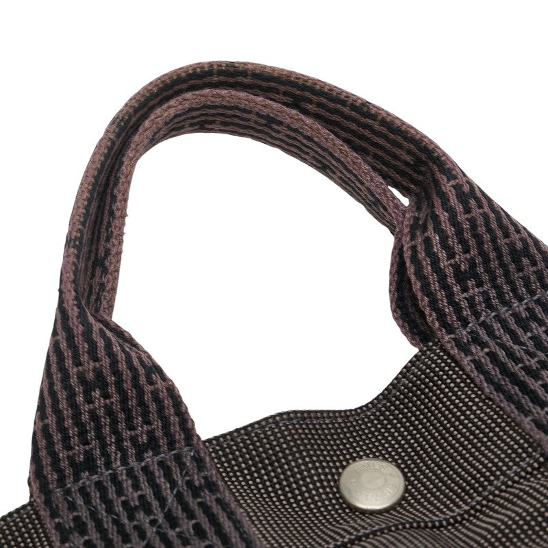 エルメス エールライン トートPM ハンドバッグ トートバッグ グレー ブラック キャンバス レディース HERMES 【中古】