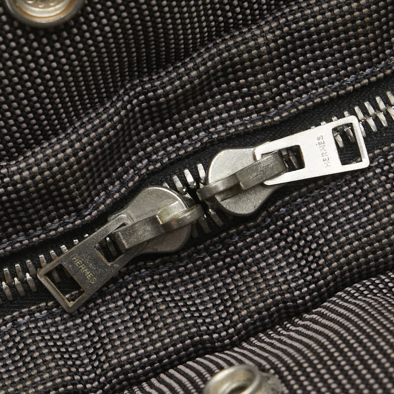 エルメス エールライン トートPM ハンドバッグ トートバッグ グレー ブラック キャンバス レディース HERMES 【中古】