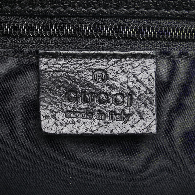 グッチ GGキャンバス ショルダーバッグ 120841 ブラック キャンバス レザー レディース GUCCI 【中古】