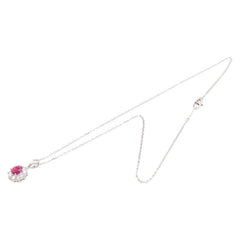 Pt900 プラチナ Pt850 プラチナ ルビー1.30ct ダイヤ0.48ct ネックレス レディース 【中古】