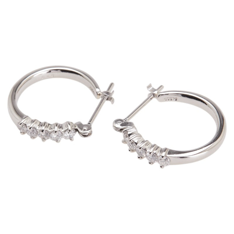 Pt900 プラチナ ダイヤ0.60ct フープ ピアス レディース 【中古】
