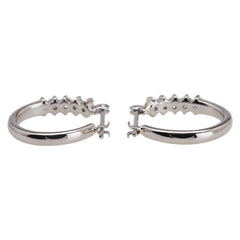 Pt900 プラチナ ダイヤ0.60ct フープ ピアス レディース 【中古】