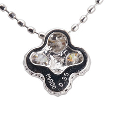 Pt900 プラチナ Pt850 プラチナ ダイヤ0.35ct 花 フラワー モチーフ ネックレス レディース 【中古】