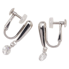 Pt900 プラチナ ダイヤ0.75ct ネジバネ式 イヤリング レディース 【中古】