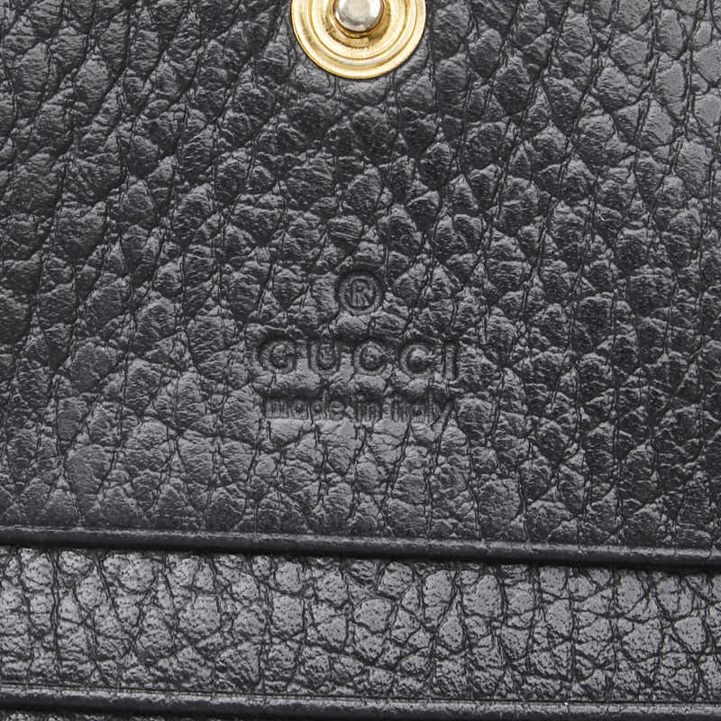 グッチ GGマーモント 二つ折り財布 456126 ブラック レザー レディース GUCCI 【中古】