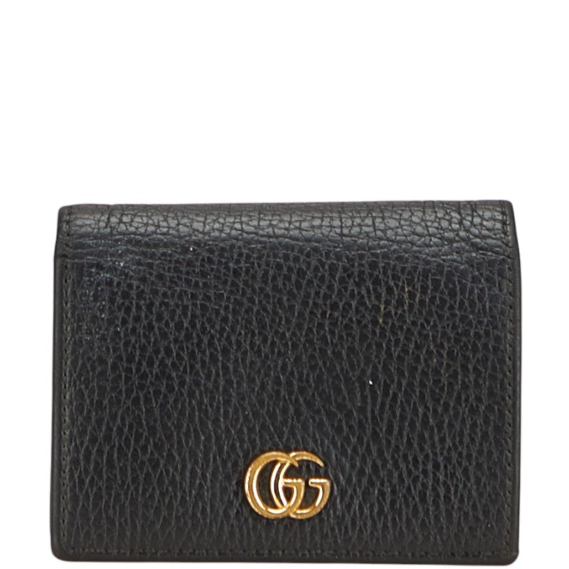 グッチ GGマーモント 二つ折り財布 456126 ブラック レザー レディース GUCCI 【中古】