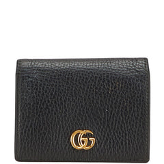 グッチ GGマーモント 二つ折り財布 456126 ブラック レザー レディース GUCCI 【中古】
