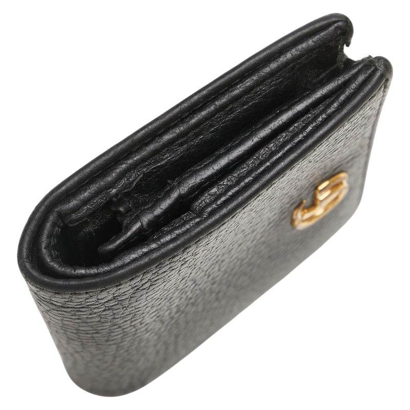 グッチ GGマーモント 二つ折り財布 456126 ブラック レザー レディース GUCCI 【中古】
