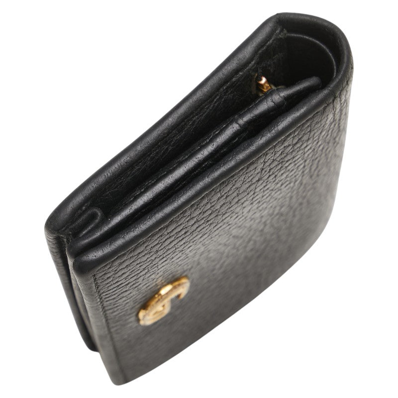 グッチ GGマーモント 二つ折り財布 456126 ブラック レザー レディース GUCCI 【中古】