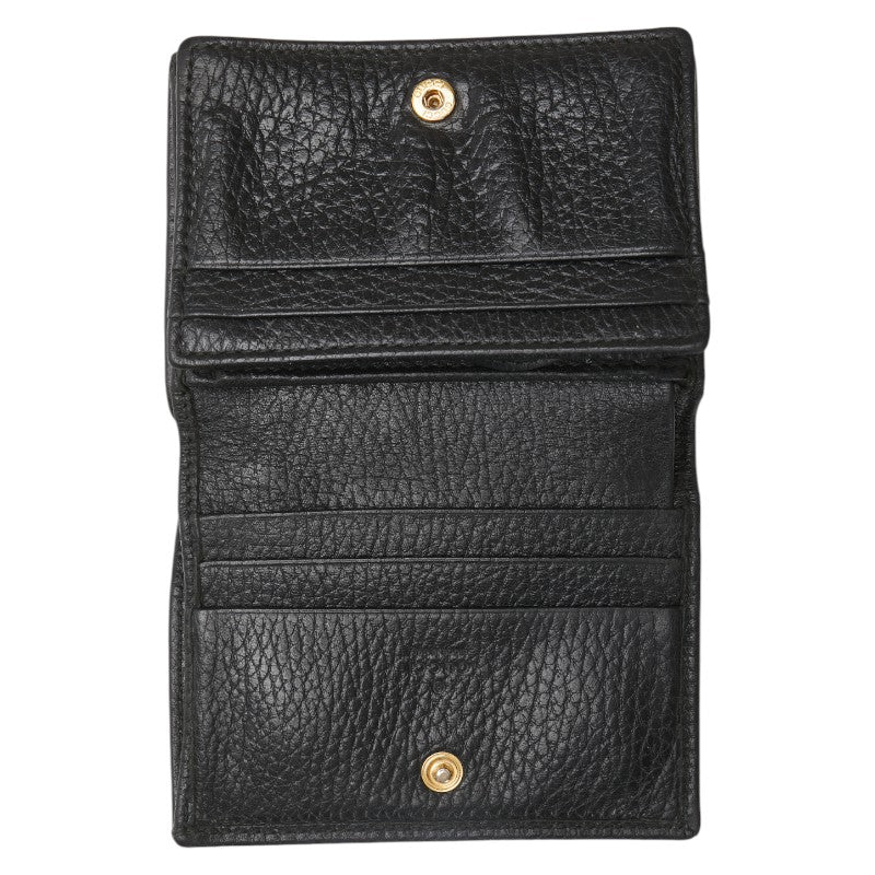 グッチ GGマーモント 二つ折り財布 456126 ブラック レザー レディース GUCCI 【中古】