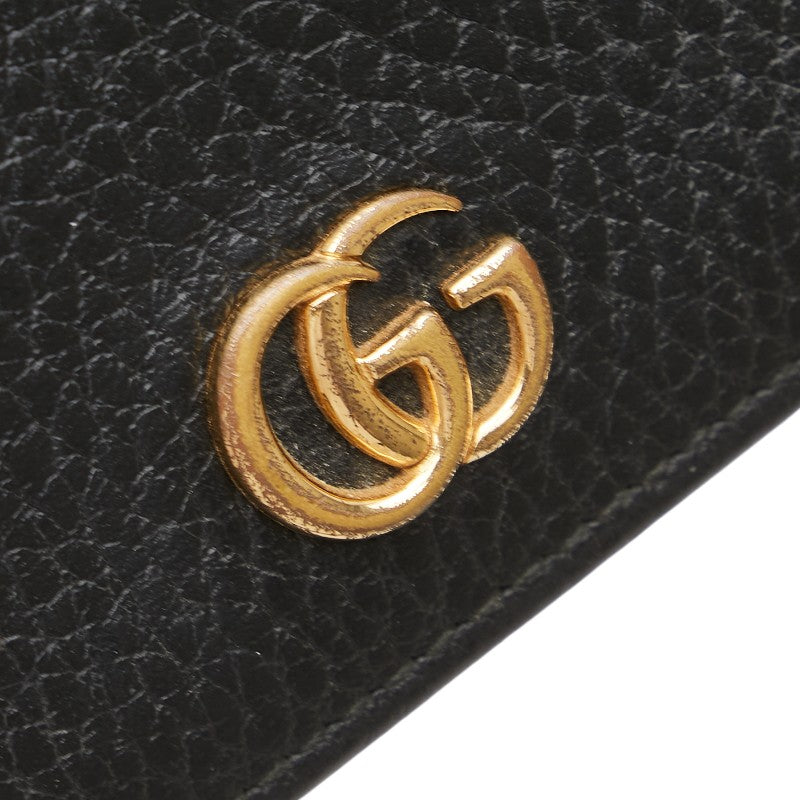 グッチ GGマーモント 二つ折り財布 456126 ブラック レザー レディース GUCCI 【中古】