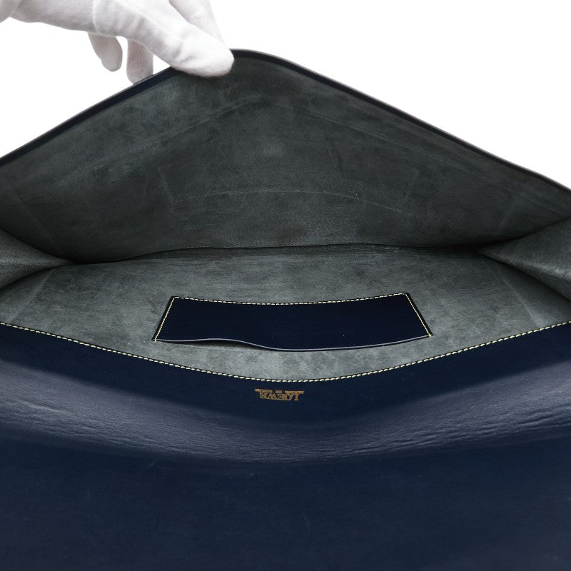 ロエベ クラッチバッグ セカンドバッグ ブラック レザー メンズ LOEWE 【中古】