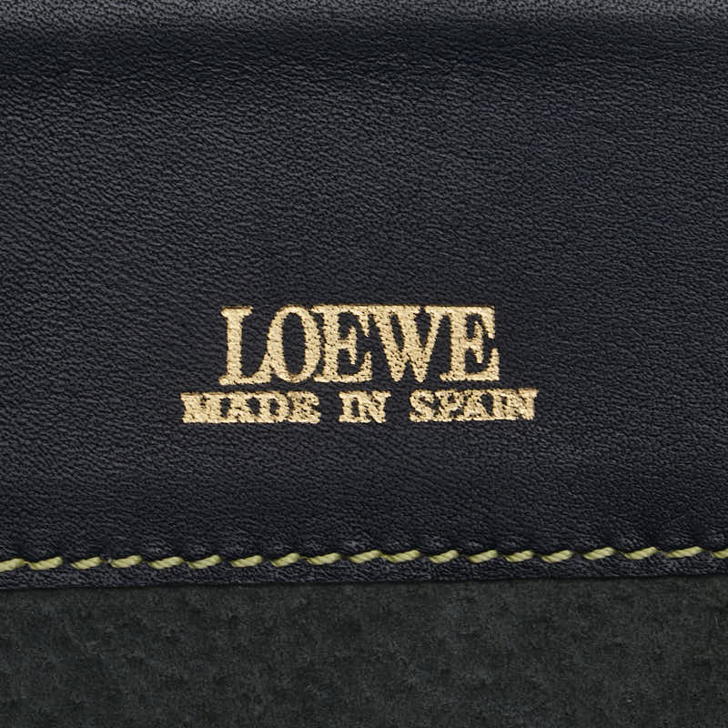 ロエベ クラッチバッグ セカンドバッグ ブラック レザー メンズ LOEWE 【中古】