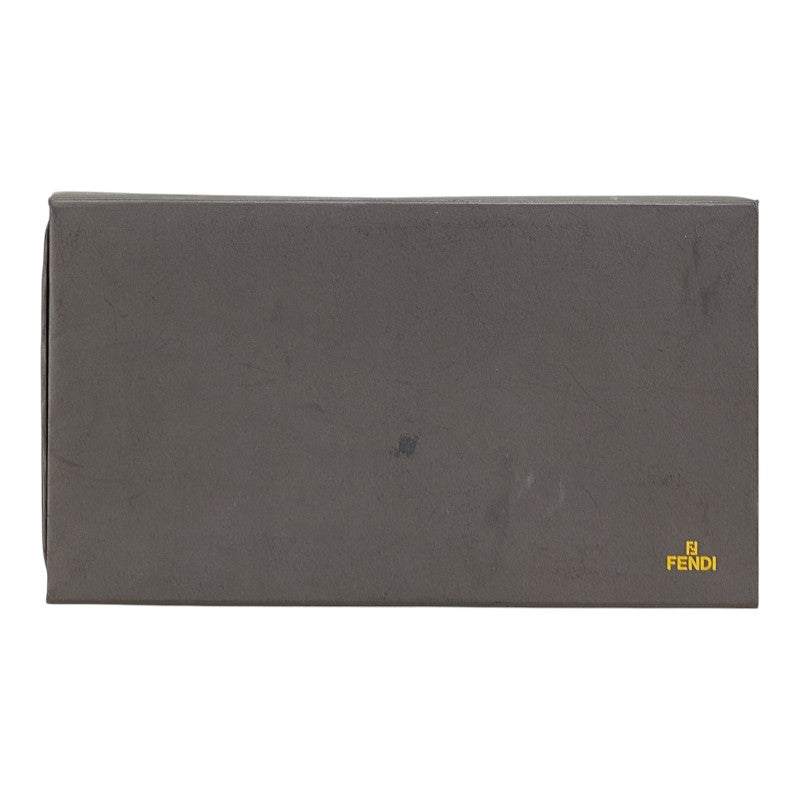 フェンディ ズッカ 長財布 グレー ネイビー キャンバス レザー レディース FENDI 【中古】