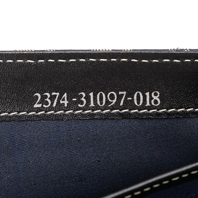 フェンディ ズッカ 長財布 グレー ネイビー キャンバス レザー レディース FENDI 【中古】