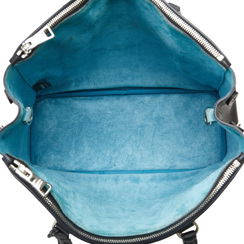 プラダ 三角ロゴプレート ガレリア トートバッグ ショルダーバッグ 2WAY 1BA274 ブラック レザー レディース PRADA 【中古】