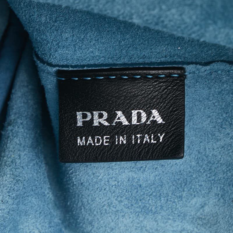 プラダ 三角ロゴプレート ガレリア トートバッグ ショルダーバッグ 2WAY 1BA274 ブラック レザー レディース PRADA 【中古】