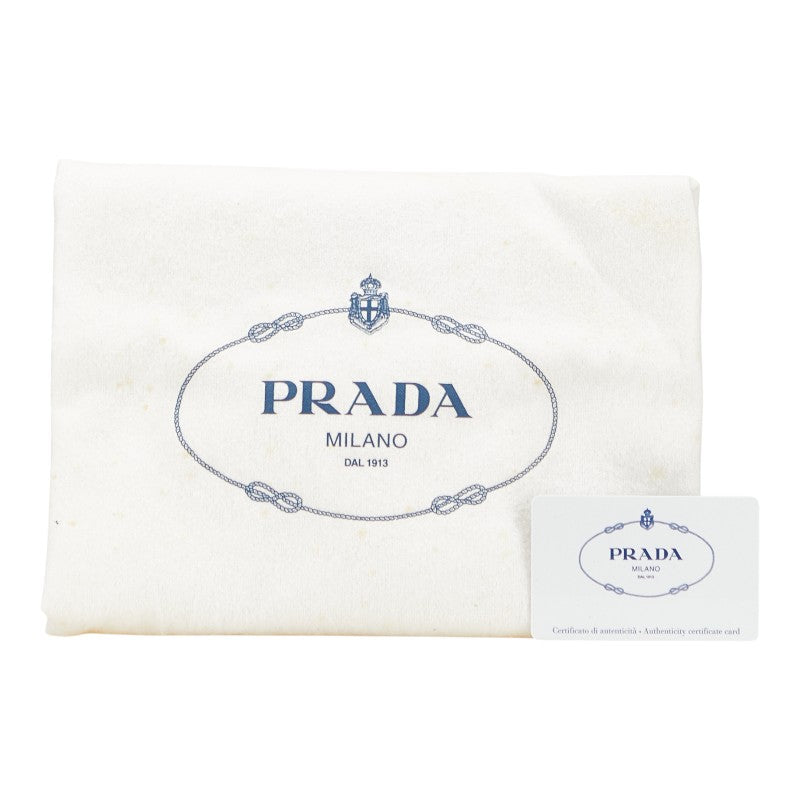 プラダ 三角ロゴプレート ガレリア トートバッグ ショルダーバッグ 2WAY 1BA274 ブラック レザー レディース PRADA 【中古】