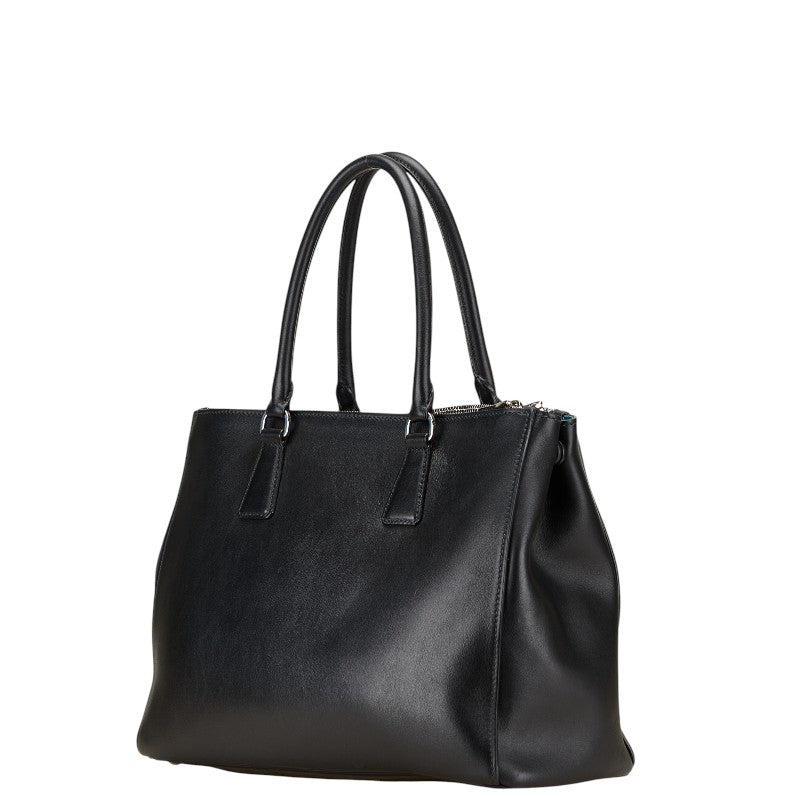 プラダ 三角ロゴプレート ガレリア トートバッグ ショルダーバッグ 2WAY 1BA274 ブラック レザー レディース PRADA 【中古】