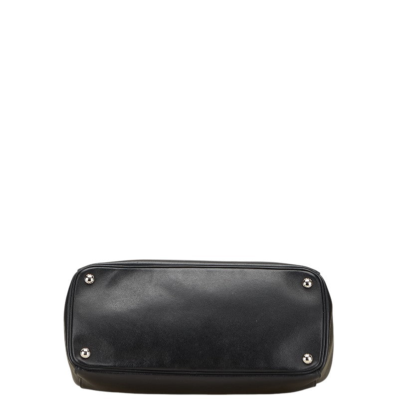 プラダ 三角ロゴプレート ガレリア トートバッグ ショルダーバッグ 2WAY 1BA274 ブラック レザー レディース PRADA 【中古】