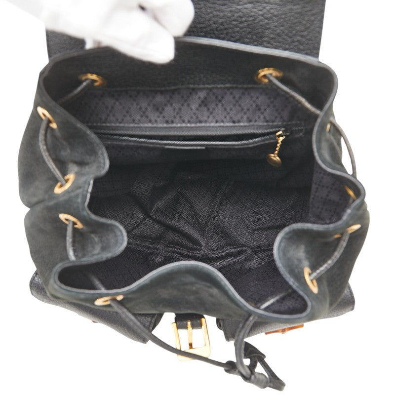 グッチ バンブー リュック バックパック 003 2058 0016 ブラック スウェット レザー レディース GUCCI 【中古】