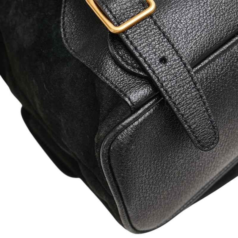 グッチ バンブー リュック バックパック 003 2058 0016 ブラック スウェット レザー レディース GUCCI 【中古】