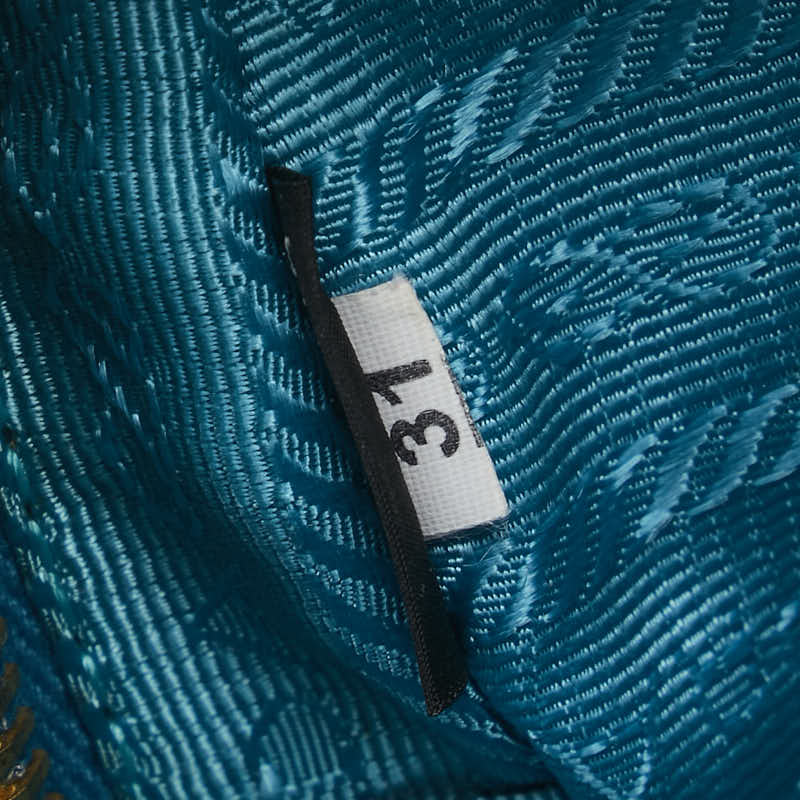 プラダ ミニ ショルダーバッグ 1N1674 ブルー レザー レディース PRADA 【中古】