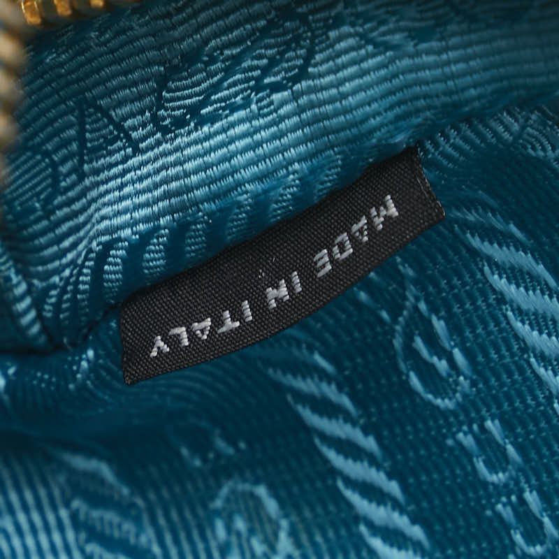 プラダ ミニ ショルダーバッグ 1N1674 ブルー レザー レディース PRADA 【中古】