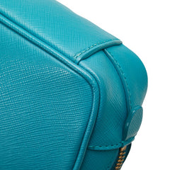 プラダ ミニ ショルダーバッグ 1N1674 ブルー レザー レディース PRADA 【中古】