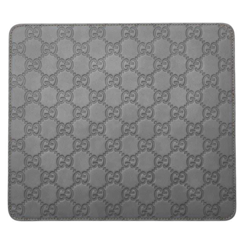 グッチ グッチシマ マウスパッド グレー レザー メンズ GUCCI 【中古】
