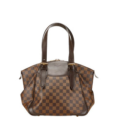 ルイ ヴィトン ダミエ ヴェローナPM ハンドバッグ N41117 ブラウン PVC レザー レディース LOUIS VUITTON 中古