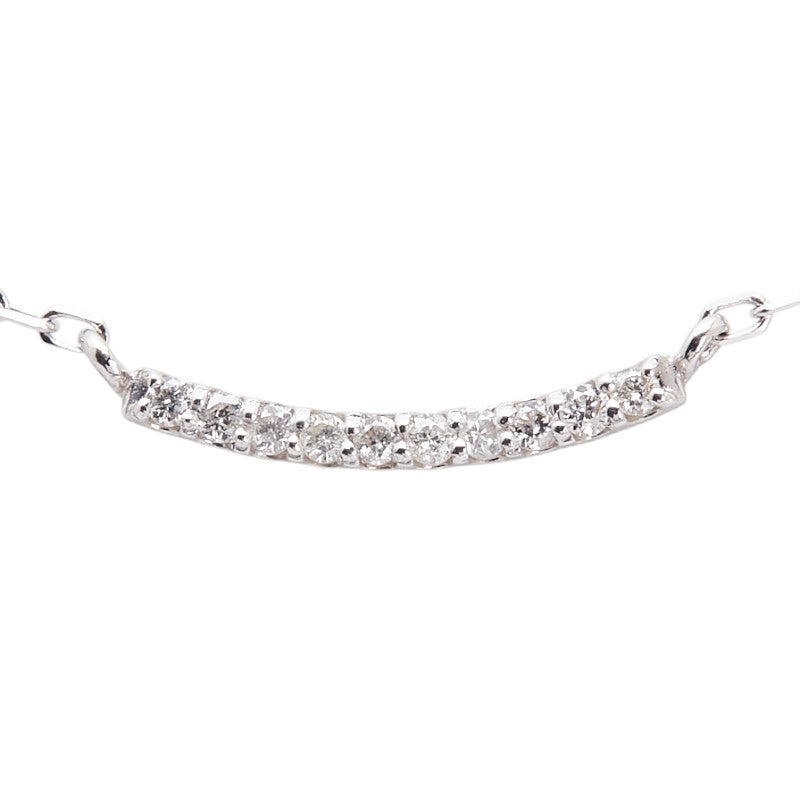 K10WG ホワイトゴールド ダイヤ0.05ct ネックレス レディース 【中古】