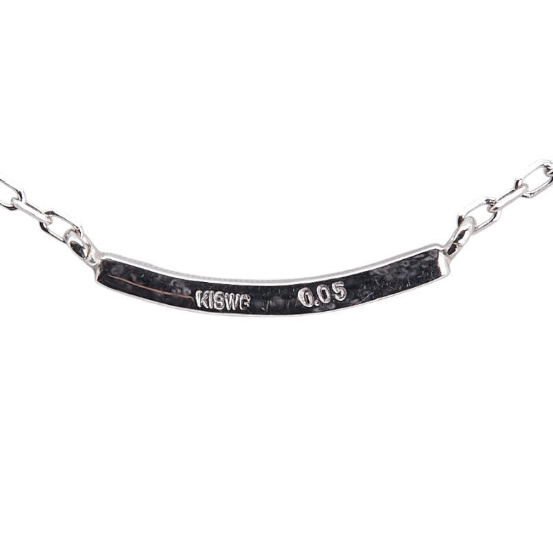 K10WG ホワイトゴールド ダイヤ0.05ct ネックレス レディース 【中古】