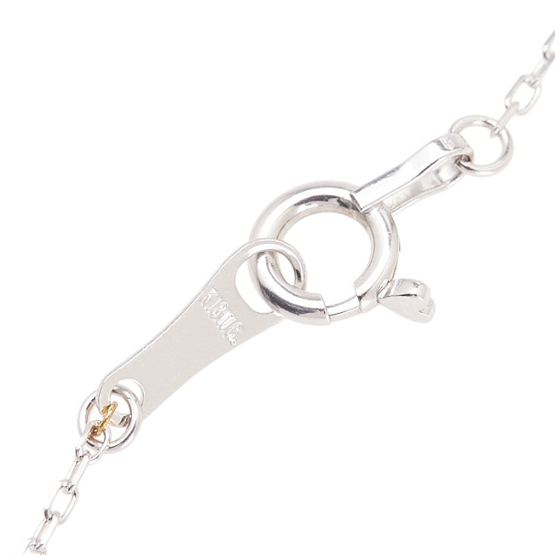 K10WG ホワイトゴールド ダイヤ0.05ct ネックレス レディース 【中古】