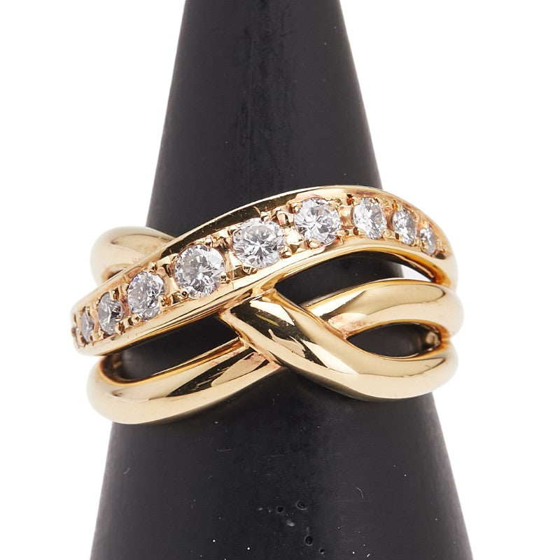 K18YG イエローゴールド ダイヤ0.51ct リング 指輪 レディース 11.5号 【中古】