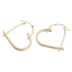 K18YG イエローゴールド ハート フープ ピアス レディース 【中古】