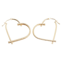 K18YG イエローゴールド ハート フープ ピアス レディース 【中古】