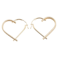 K18YG イエローゴールド ハート フープ ピアス レディース 【中古】