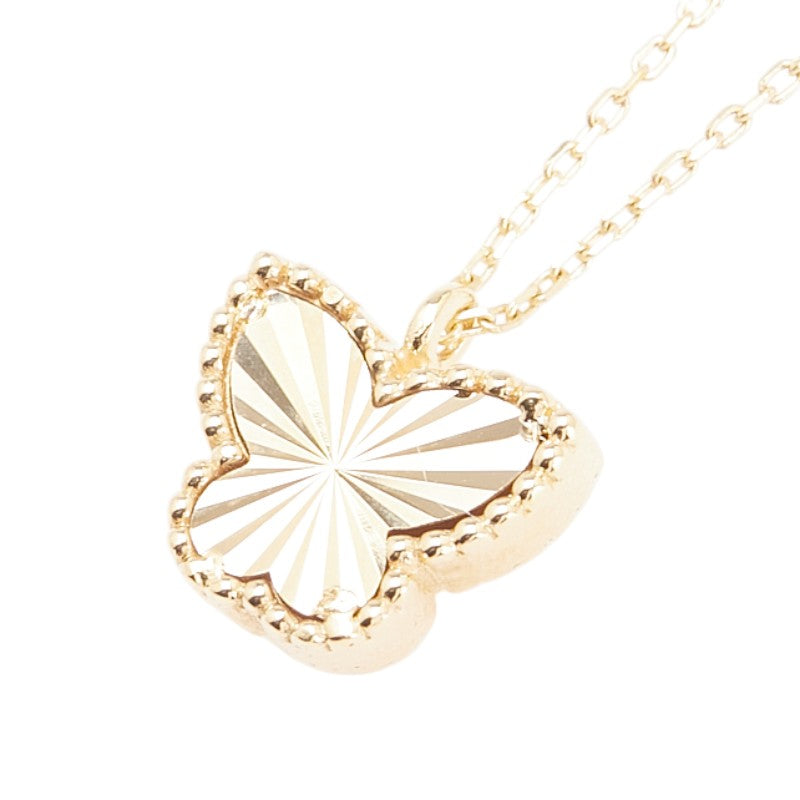 K18YG イエローゴールド 蝶々 バタフライ モチーフ ネックレス レディース 【中古】