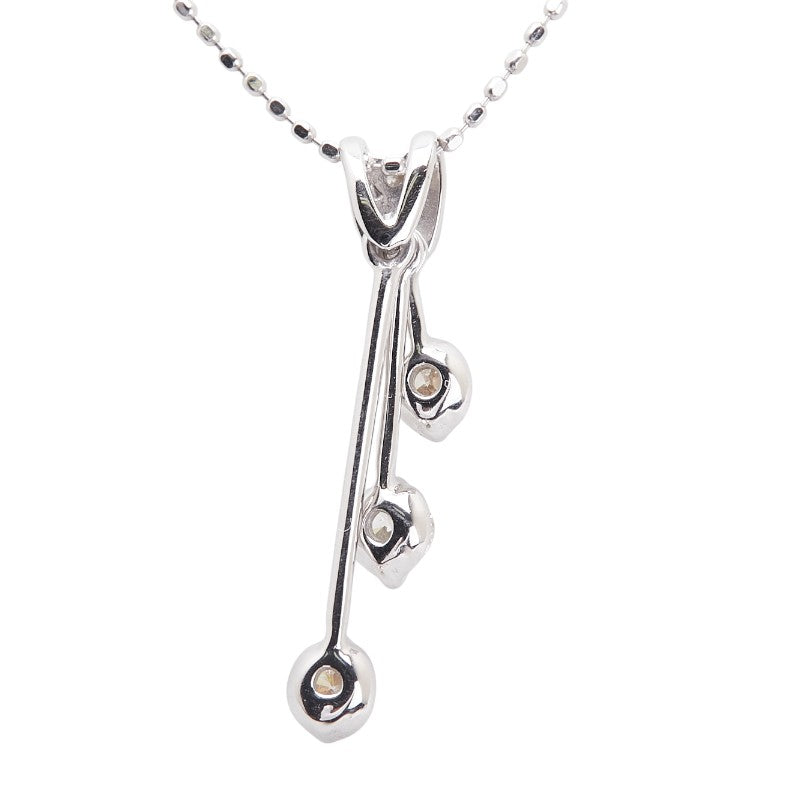 K18WG ホワイトゴールド ダイヤ0.30ct ネックレス レディース 【中古】