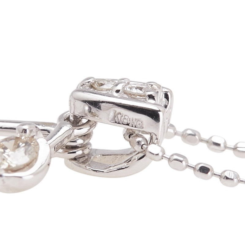 K18WG ホワイトゴールド ダイヤ0.30ct ネックレス レディース 【中古】