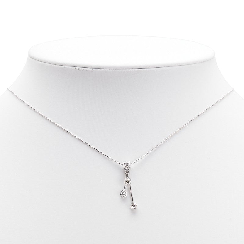K18WG ホワイトゴールド ダイヤ0.30ct ネックレス レディース 【中古】