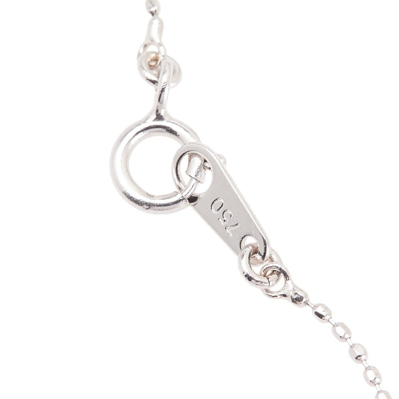 K18WG ホワイトゴールド ガーネット0.68ct ダイヤ0.12ct ネックレス レディース 【中古】