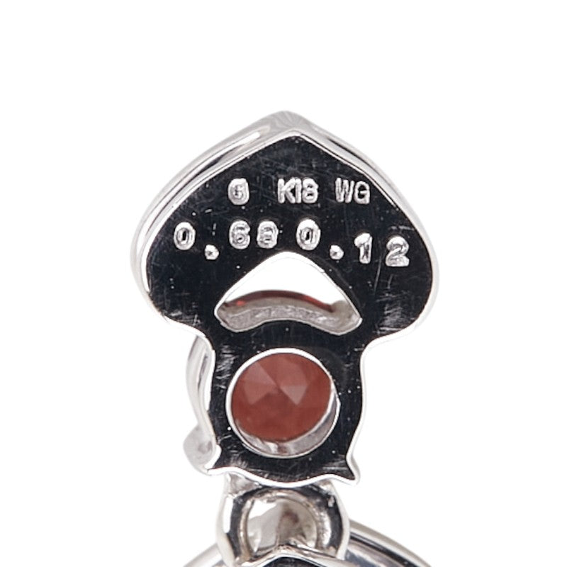K18WG ホワイトゴールド ガーネット0.68ct ダイヤ0.12ct ネックレス レディース 【中古】
