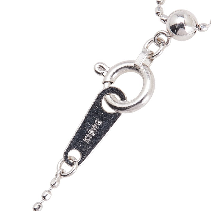 K18WG ホワイトゴールド ダイヤ0.30ct クロス 十字架 モチーフ ネックレス レディース 【中古】