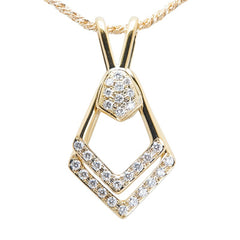 ウォルサム K18YG イエローゴールド ダイヤ ペンダントネックレス レディース WALTHAM 【中古】