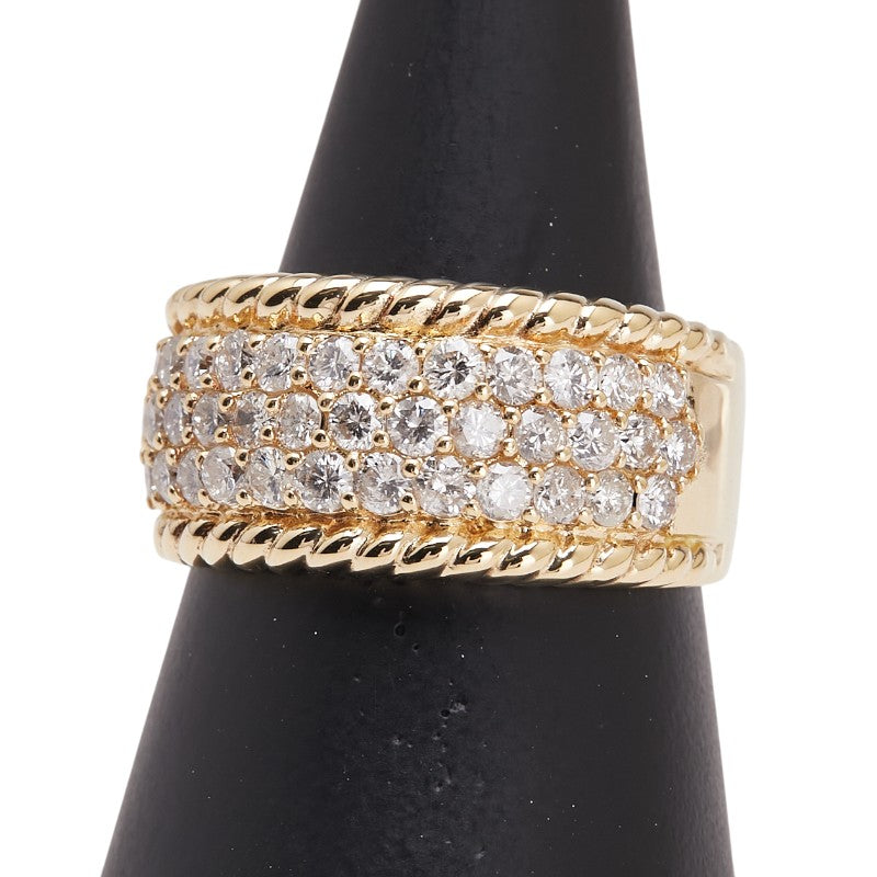 K18YG イエローゴールド ダイヤ1.50ct リング 指輪 メンズ 17.5号 【中古】