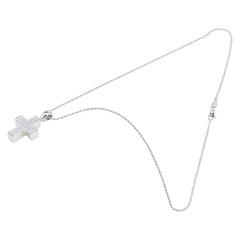 ダミアーニ K18WG ホワイトゴールド ダイヤ0.48ct 十字架 クロス パヴェ ペンダントネックレス レディース Damiani 【中古】